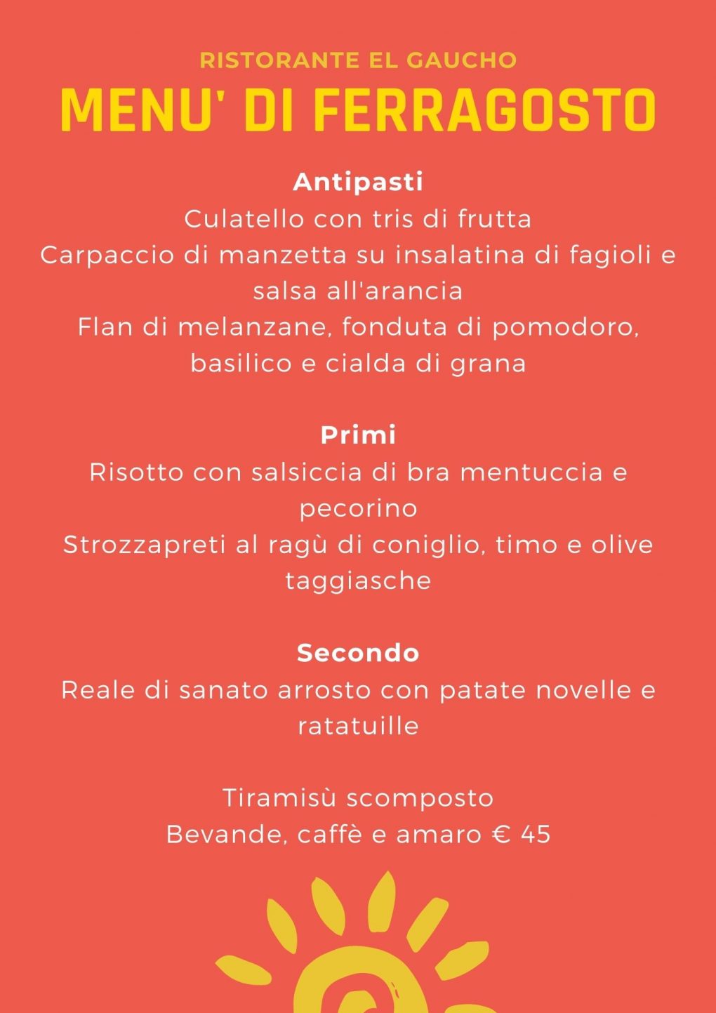 Menu' di ferragosto