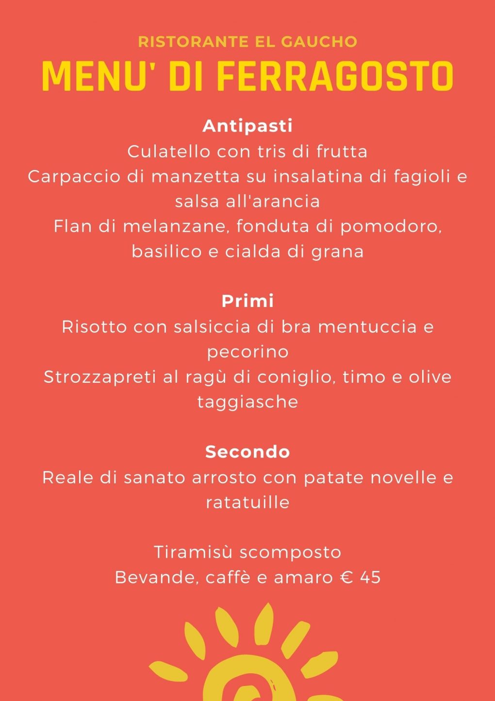 Menu' di ferragosto